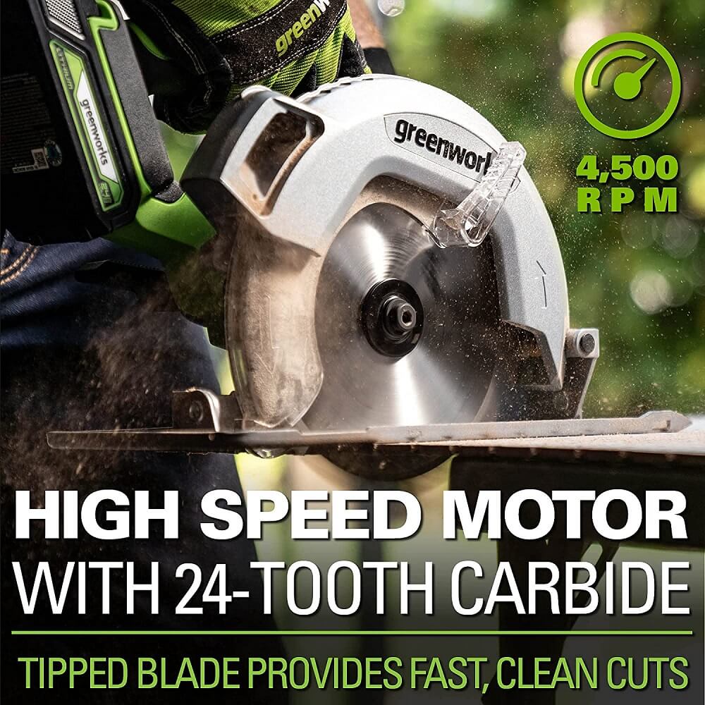 מסור עגול חשמלי 7.25 185 ממ 24v גוף בלבד greenworks