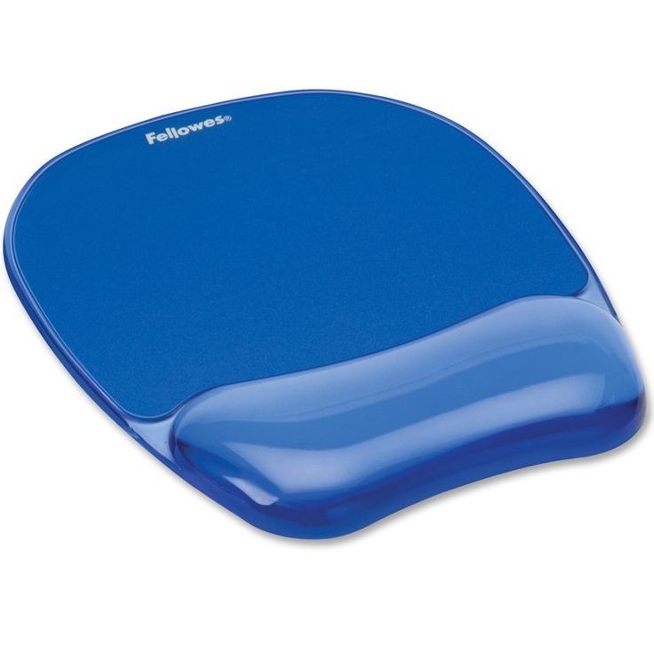 משטח סיליקון ארגונומי לעכבר Fellowes &lrm;Crystal Gel Mouse Pad כחול