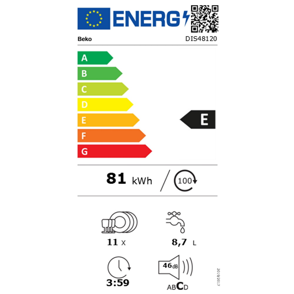 תווית אנרגיה - dis-48120 beko