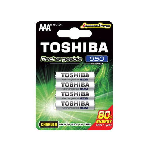 רביעיית סוללות נטענות TOSHIBA AAA &lrm;TNH-03GAE BP-4C
