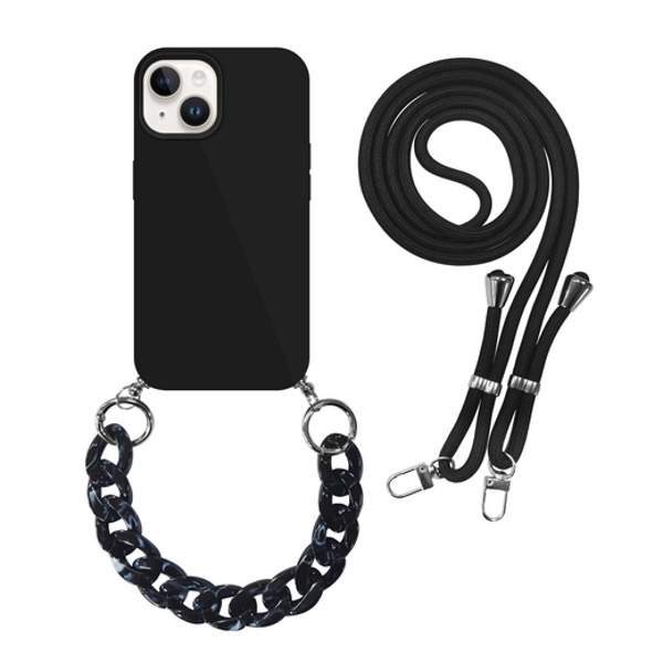 כיסוי אחורי בשילוב שרשרת נשיאה אופנתית Essentials &lrm;iPhone 14 Pro Max - Lanyard Case שחור
