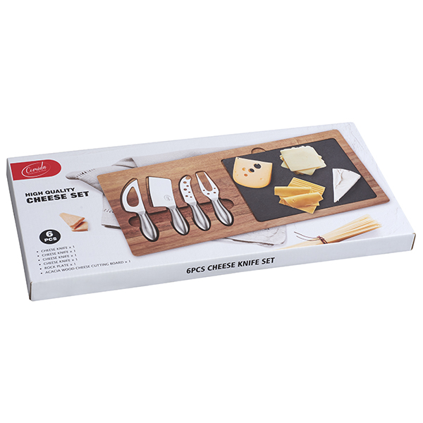 סט סכיני גבינות כולל קרש חיתוך tekno