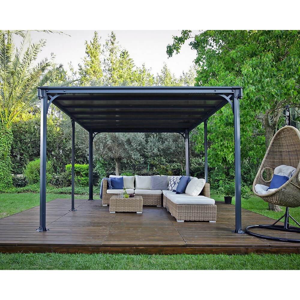 גזיבו לגינה - אפור כהה Canopia &lrm;Milano 4.3x3