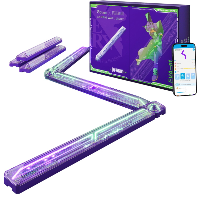 x evangelion gaming wall lights 6+2 govee