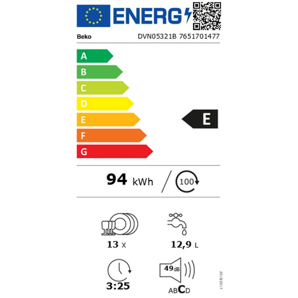 תווית אנרגיה - dvn05321b beko