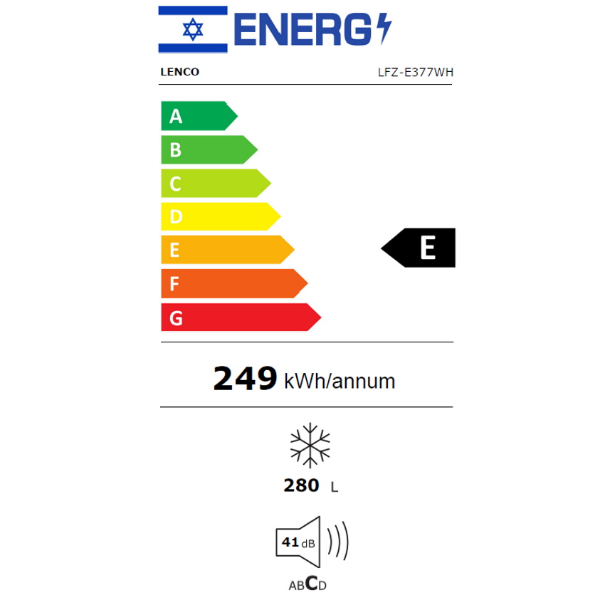תווית אנרגיה - lfz-e377wh לבן lenco
