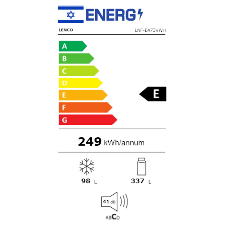 תווית אנרגיה - lnf-e473wh לבן lenco