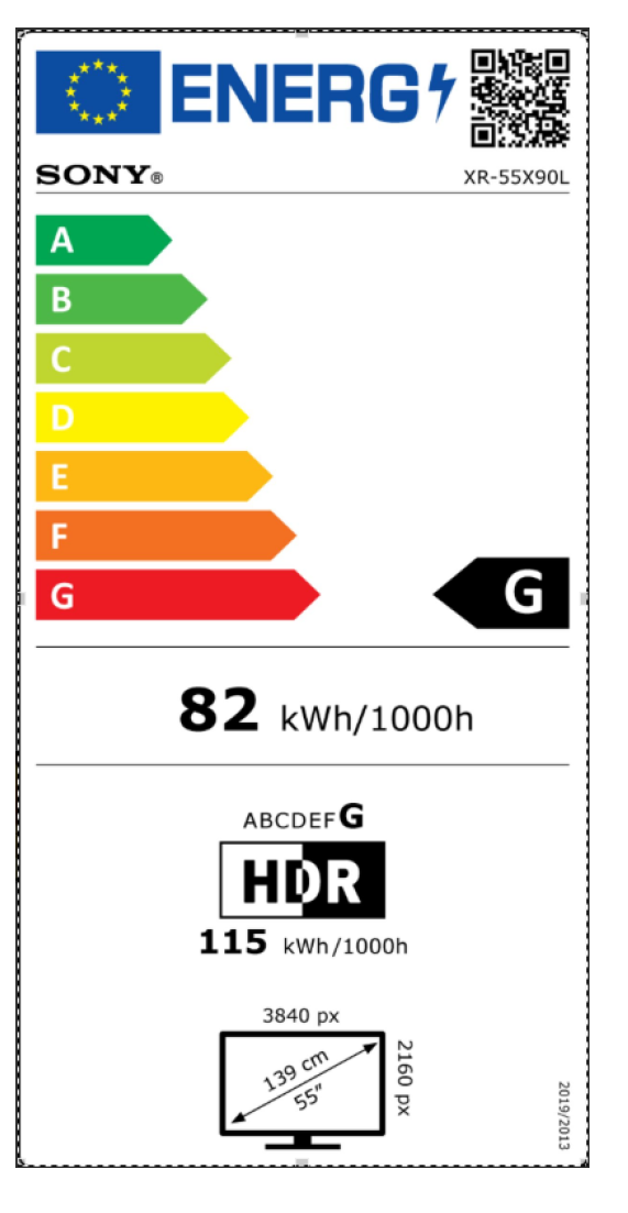 תווית אנרגיה - xr-55x90l sony