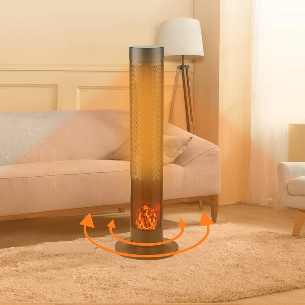 תנור חימום מסתובב כולל אפקט להבה homex 2000w