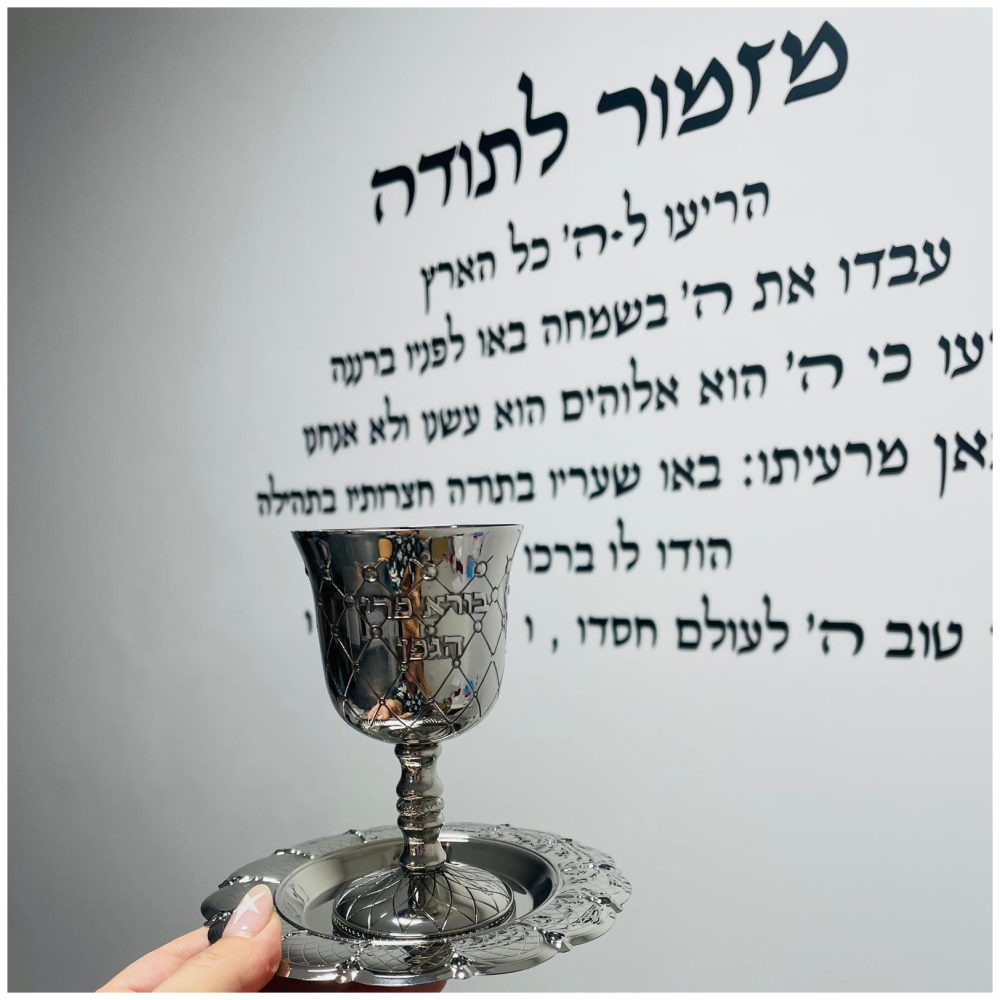 גביע לקידוש כולל כיתוב בורא פרי הגפן box-shop