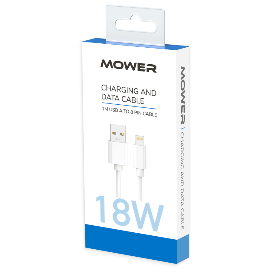 כבל טעינה וסנכרון usb-a ל-lightning באורך מטר mower
