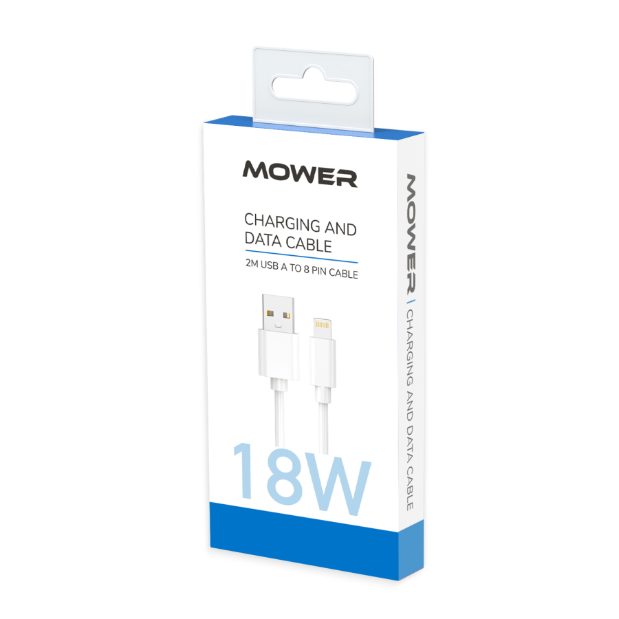 כבל טעינה וסנכרון USB-A ל-Lightning באורך 2 מטר Mower &lrm;562648