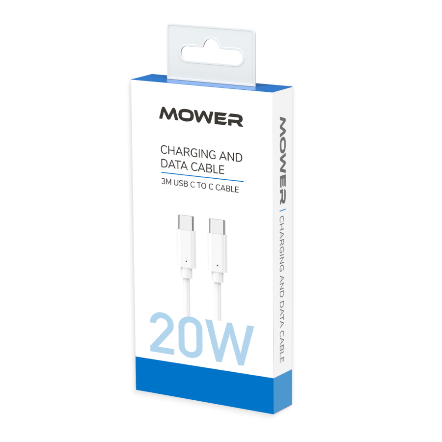 כבל טעינה וסנכרון USB-C ל-USB-C באורך 3 מטר Mower &lrm;562654