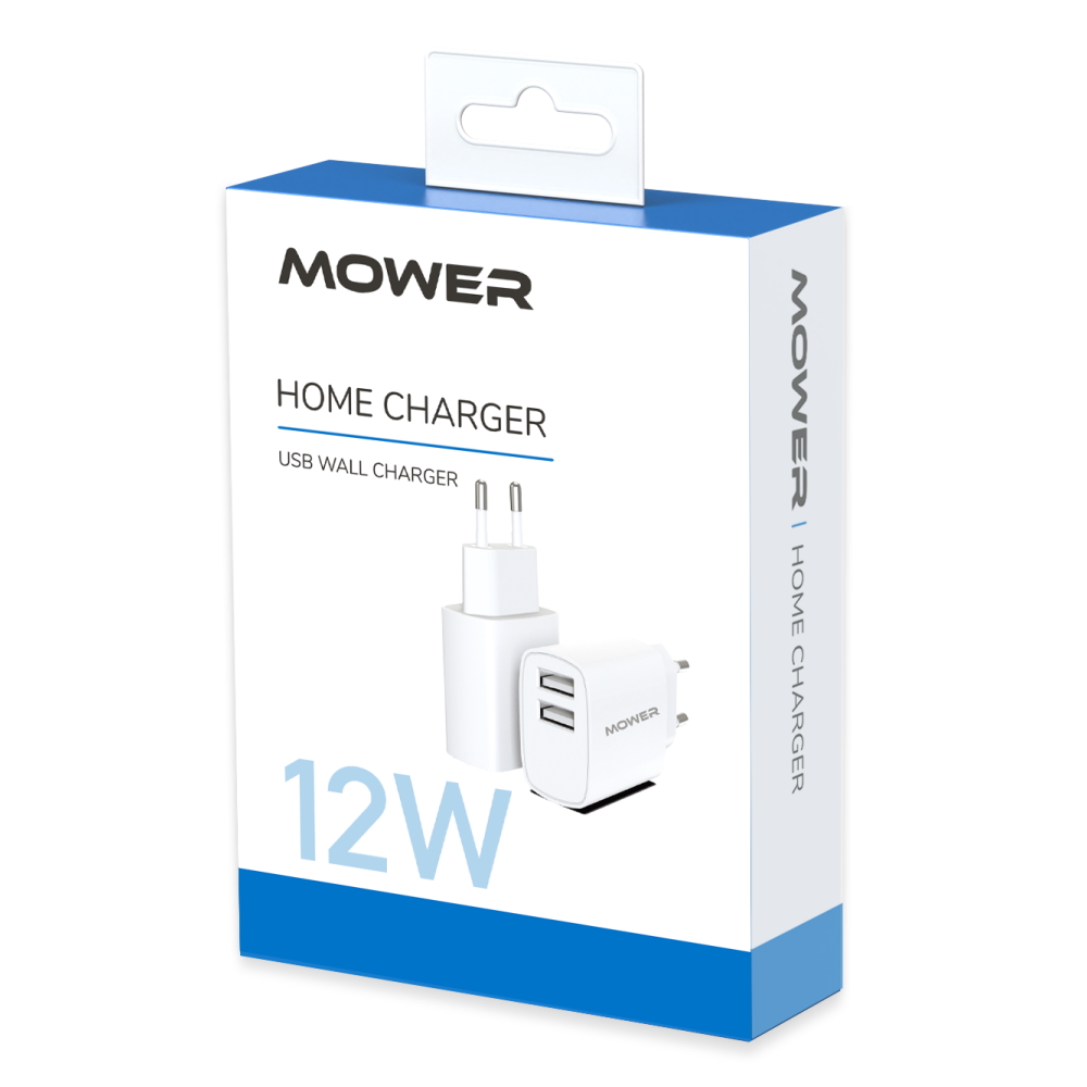 ראש מטען 12W כולל 2 יציאות Mower USB-A &lrm;572878