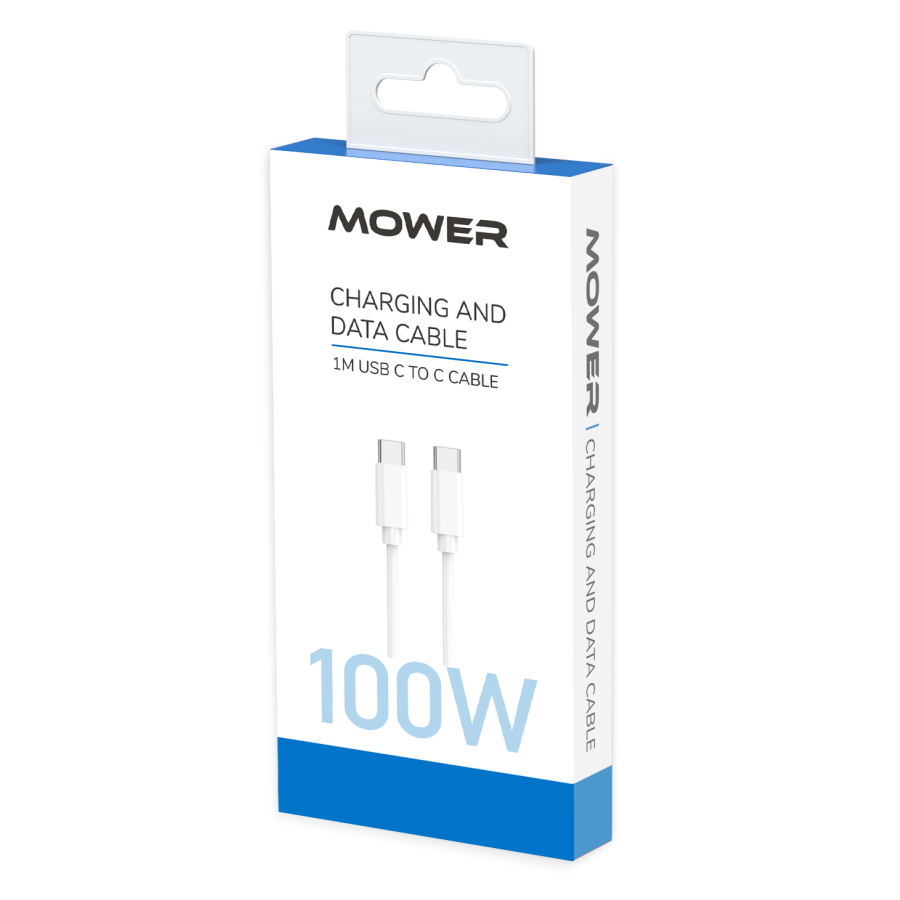 כבל טעינה וסנכרון USB-C 100W ל-USB-C באורך מטר Mower &lrm;572889