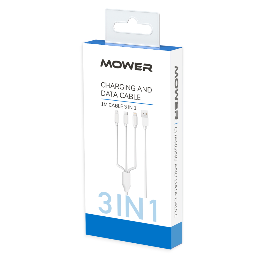 כבל טעינה וסנכרון 3 ב-1 mower lightning | usb-c | micro usb