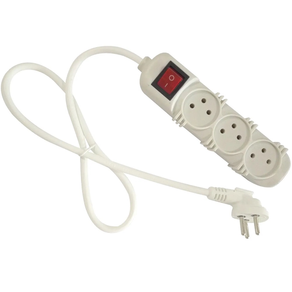 רב שקע 3 יציאות כולל מפסק וכבל באורך 3 מטר Electro Hanan &lrm;5933