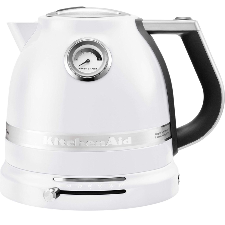 סרטון - קומקום נירוסטה חשמלי 1.5 ליטר kitchenaid  קיטשן אייד  5kek1522efp קצף לבן