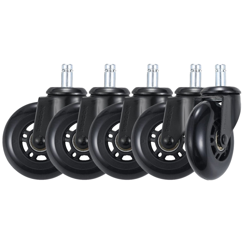 סט 5 גלגלי סיליקון שחור Dragon &lrm;Caster Black