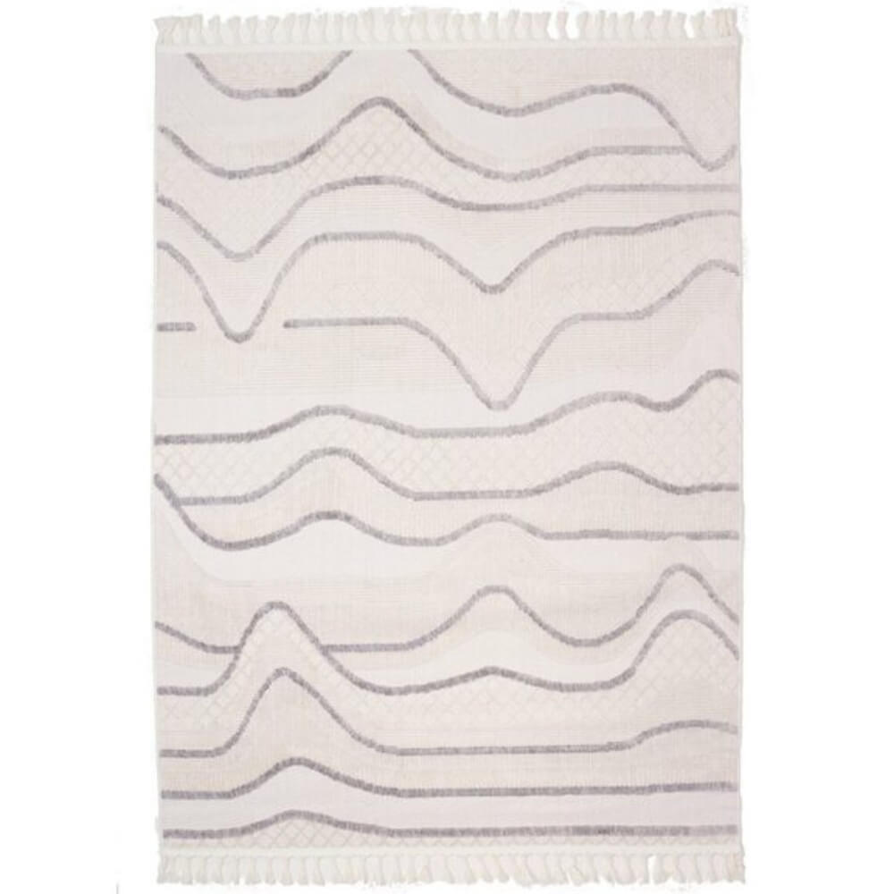 שטיח מודרני כולל דוגמאות גיאומטריות Carmel Floor &lrm;קאלי 02 אפור 290X200 ס"מ