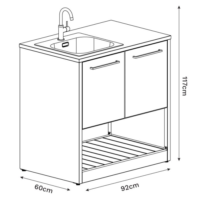 יחידת כיור מודולרית למטבח חוץ sahara bbqs