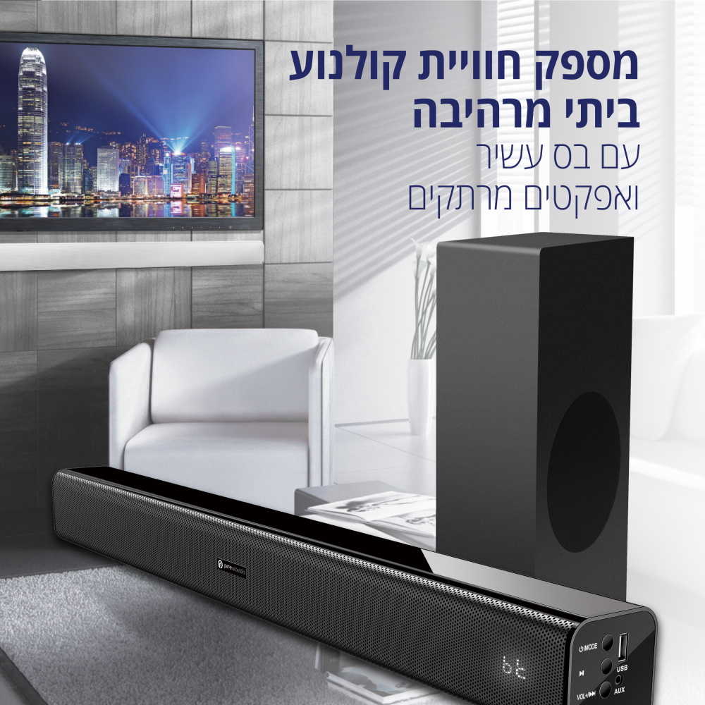מקרן קול 2.1 כולל סאבוופר pure acoustics