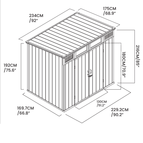 מחסן פלסטיק kingcenter pent 8x6