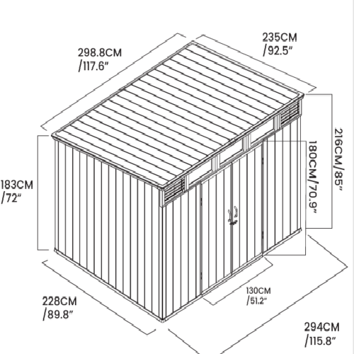 מחסן פלסטיק kingcenter pent 10x8