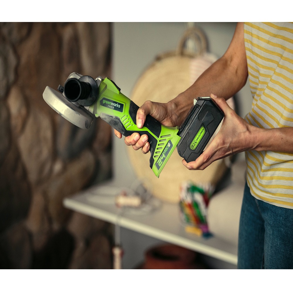 משחזת זווית 5 24v brushless גוף בלבד greenworks