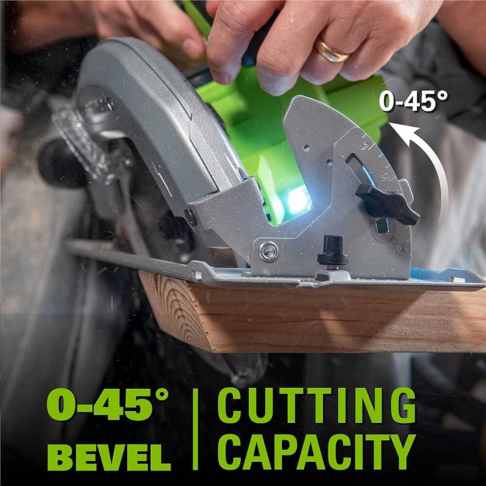 מסור עגול חשמלי 7.25 185 ממ 24v גוף בלבד greenworks