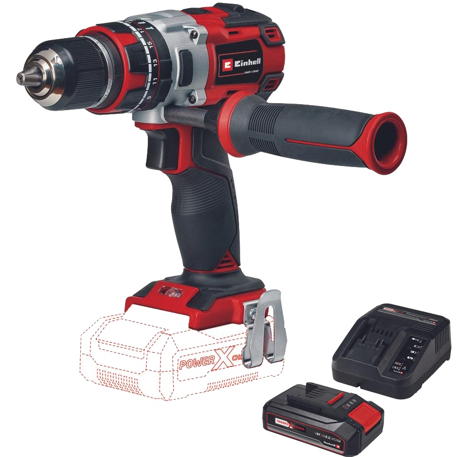 מברגת גיר בראשלס כולל סוללה ומטען Einhell &lrm;TE-CD 18 LI -I Brushless KIT 2.5Ah