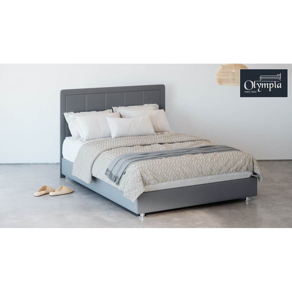 מיטה זוגית מרופדת כולל מזרן וארגז מצעים olympia