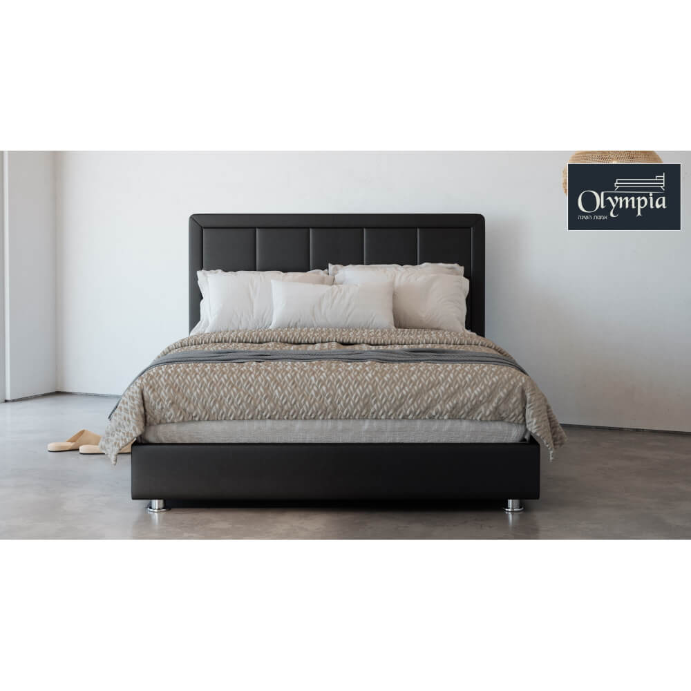 מיטה זוגית מרופדת כולל מזרן וארגז מצעים Olympia &lrm;6012 + מזרן