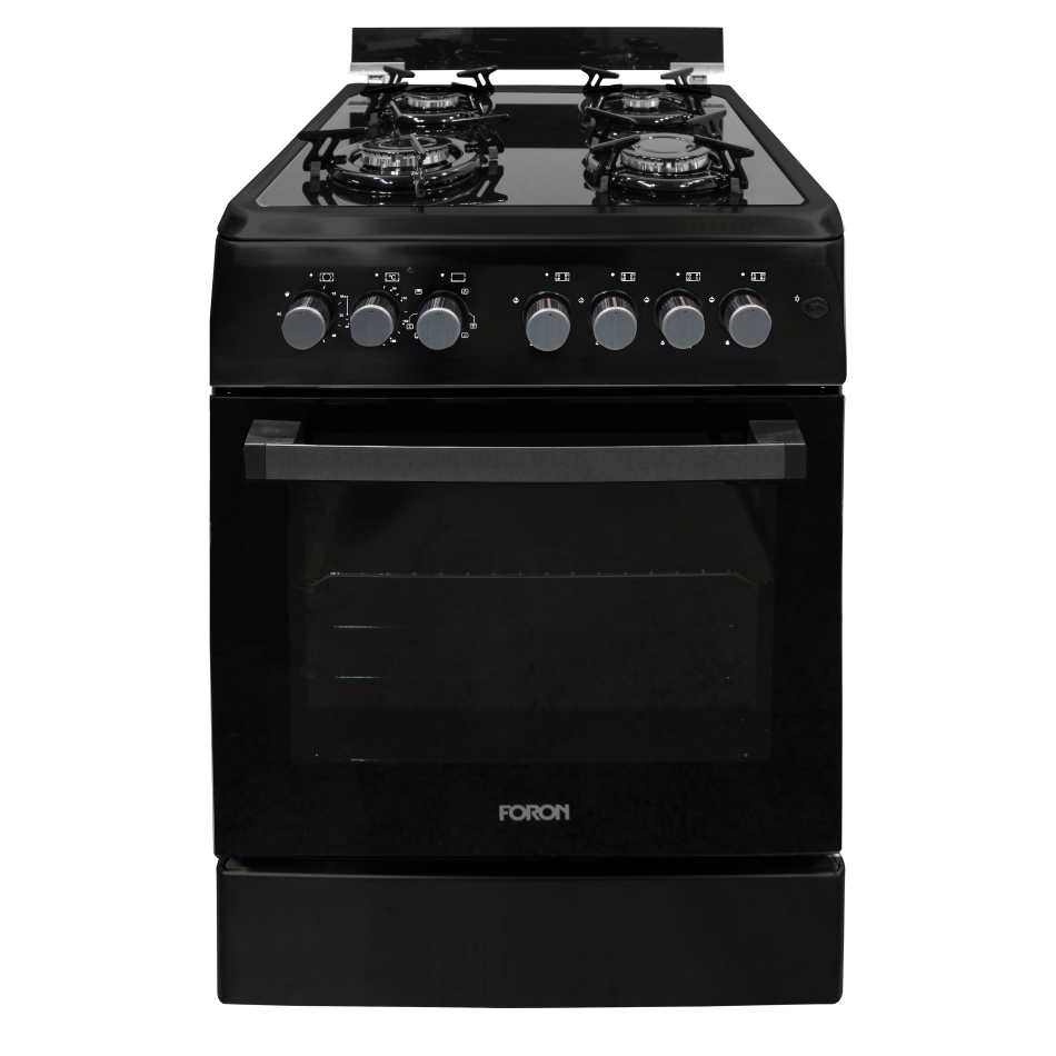 תנור משולב כיריים גז מזכוכית - 4 להבות FORON &lrm;6060GB