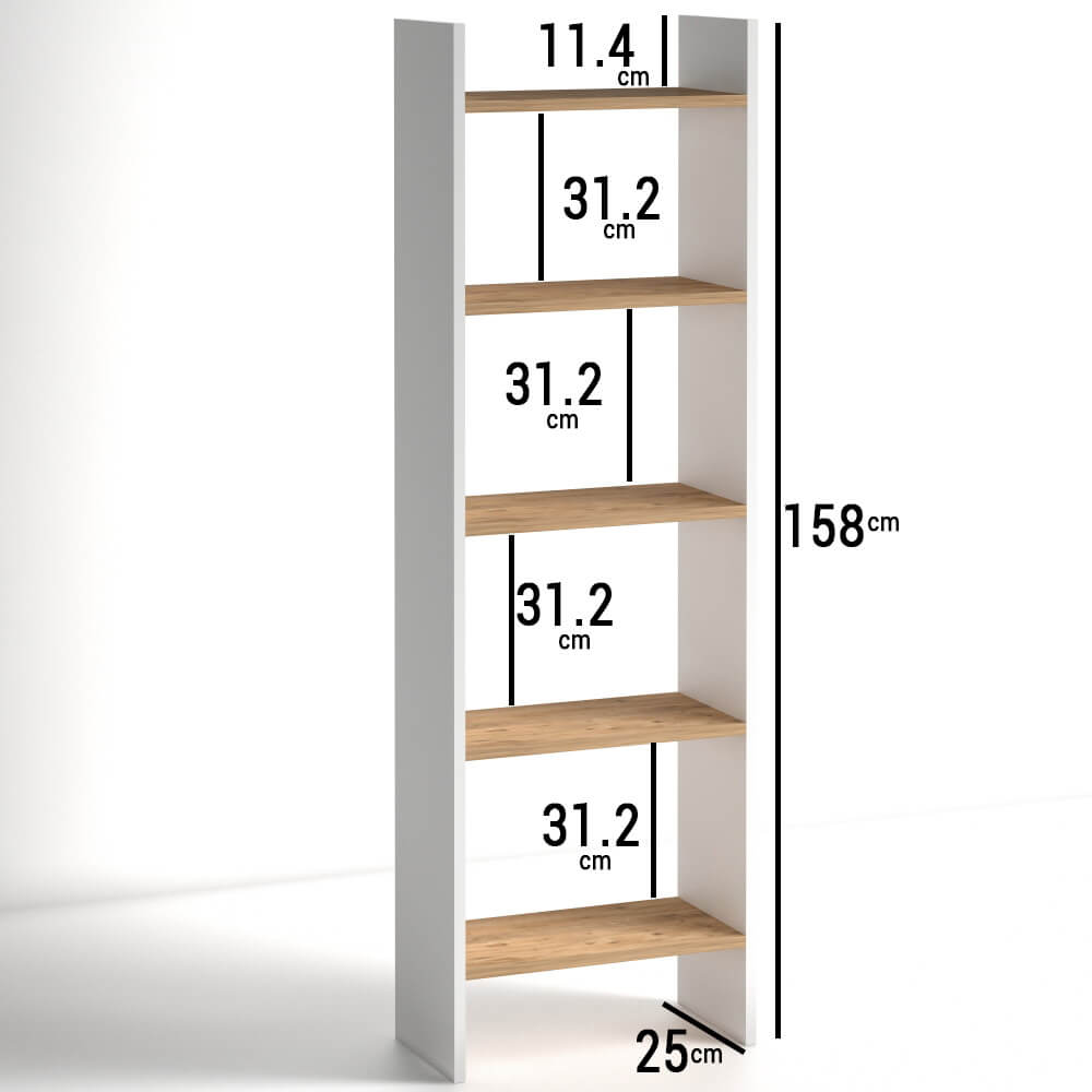 כוננית ספרים 5 מדפים revadim