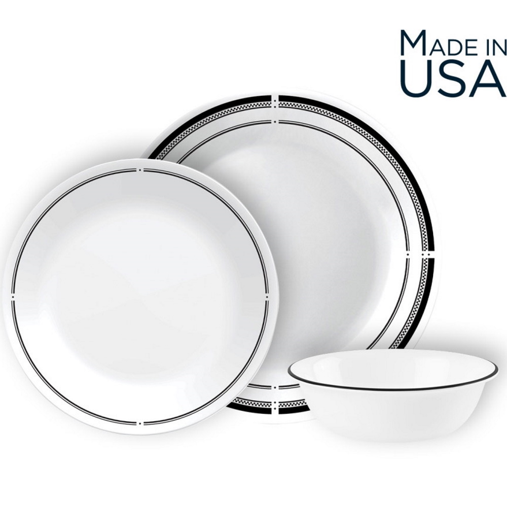 סט צלחות קורל 18 חלקים ל-6 סועדים Corning By Corelle &lrm;Brasserie z14718