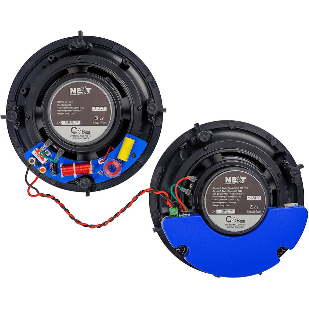 זוג רמקולים שקועים עגולים כולל next audio bluetooth