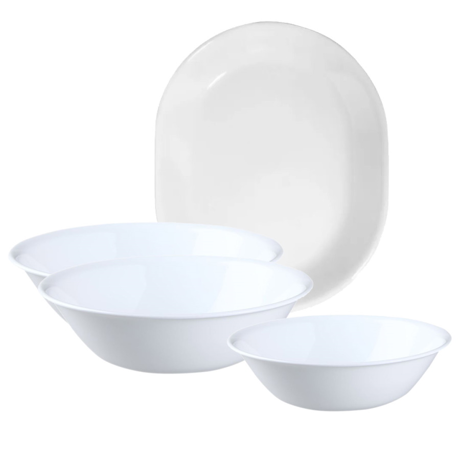 סט כלי הגשה 4 חלקים קורל Corning by Corelle &lrm;Winter frost Z29077