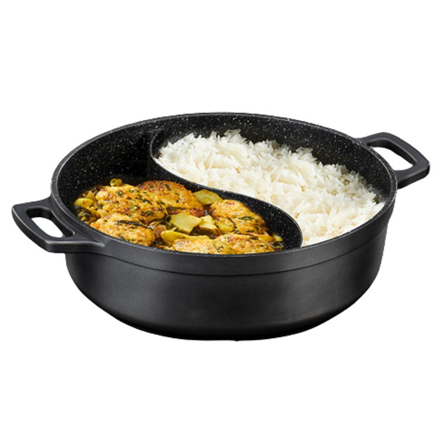 black marble divided pot 30 food appeal