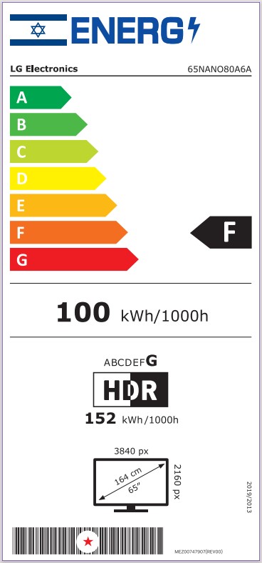 תווית אנרגיה - 65nano80a6a lg