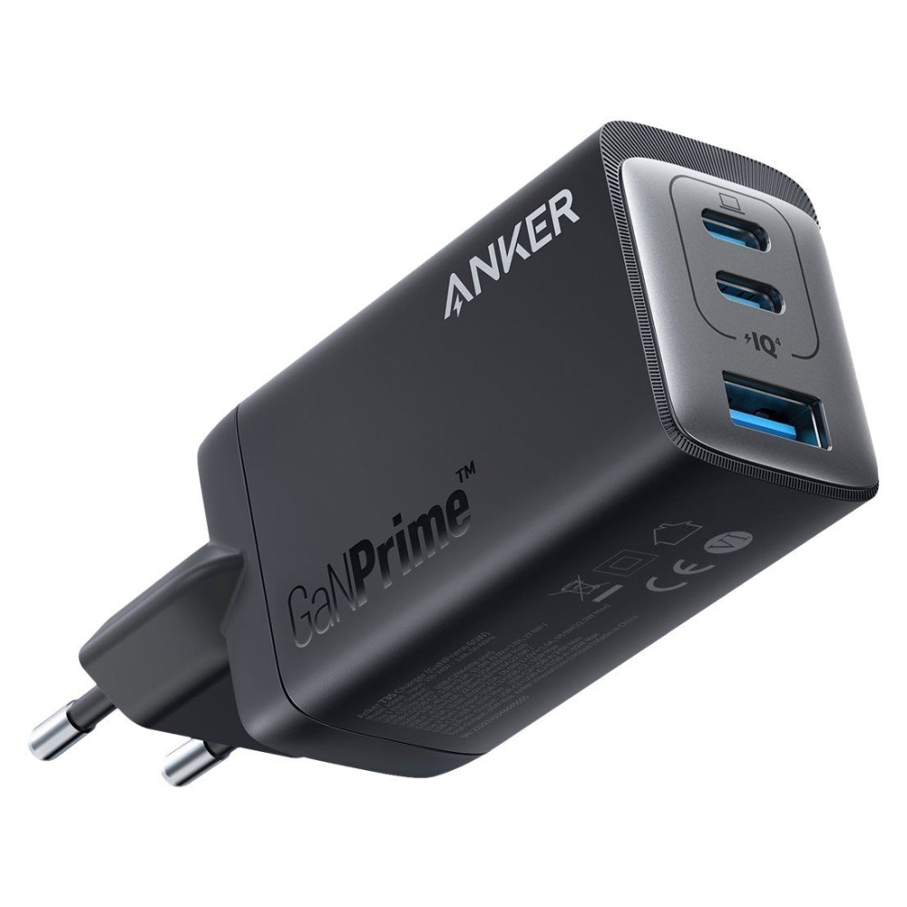 מטען קיר 65W יציאת Type A וזוג יציאות Anker Type-C &lrm;GaN III Prime 3-Port 65W A2668311