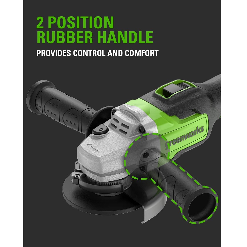 משחזת זוית 5 כולל סוללת 4.0ah ומטען מהיר greenworks