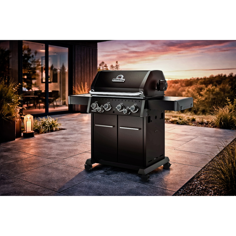 גריל גז 4 מבערים כולל כירת צד ושיפוד broil king
