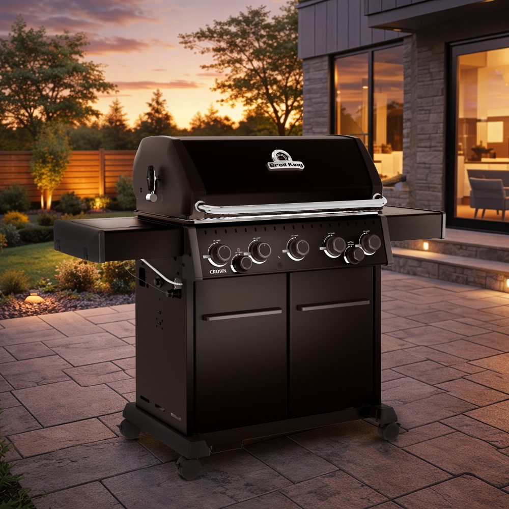 גריל גז 5 מבערים כולל כירת צד ושיפוד מסתובב broil king