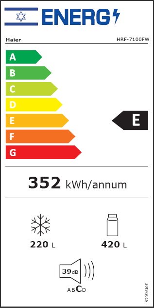 תווית אנרגיה - open space inverter hrf-7100f haier