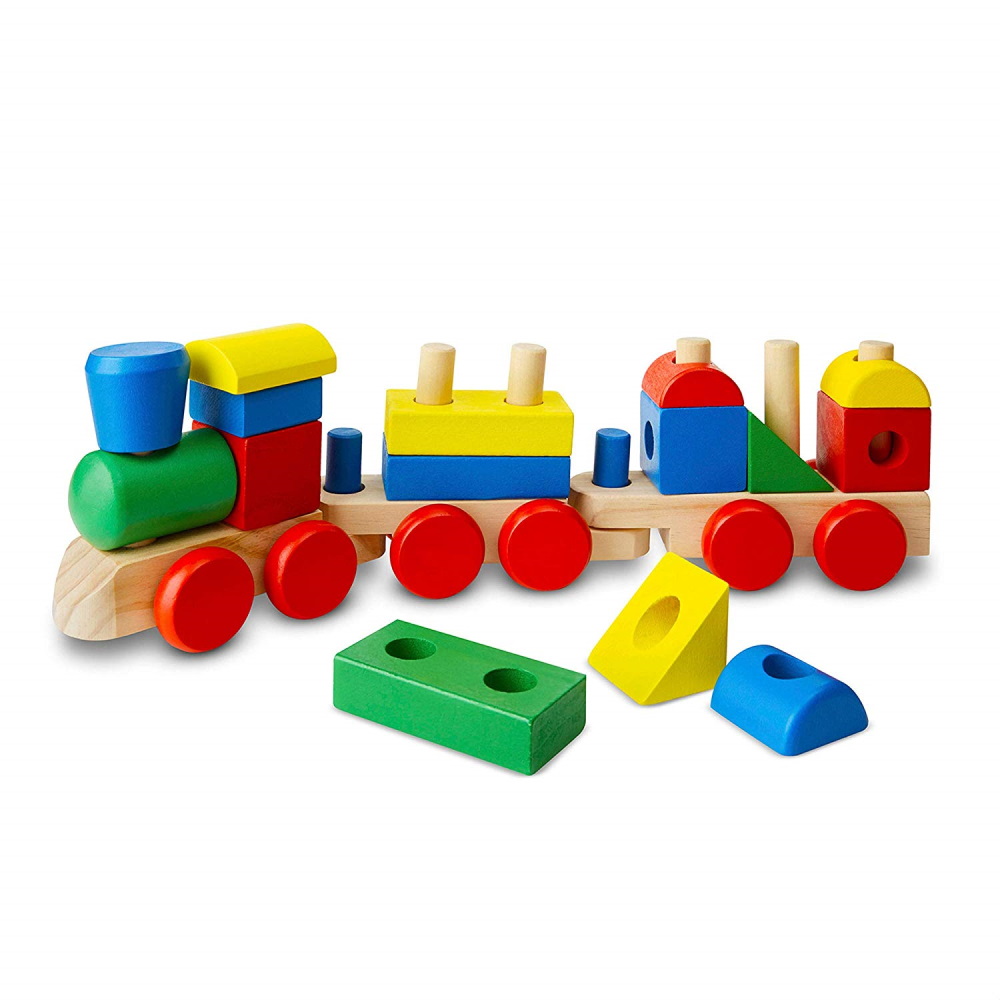 סרטון - רכבת צורות עץ melissa&doug  מליסה ודאג  stacking-train