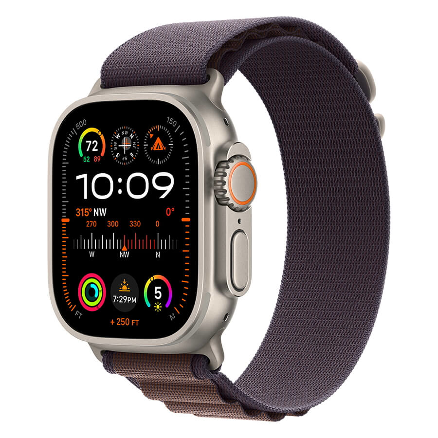 watch ultra 2 49mm gps + cellular - titanium case + indigo alpine loop apple