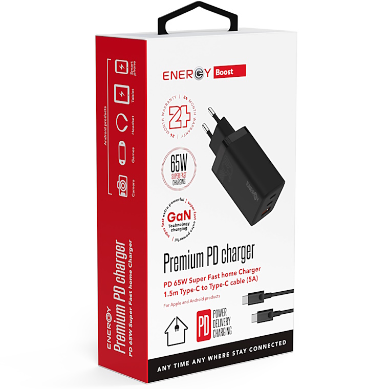 premium 2c+1qc pd65w שחור energy