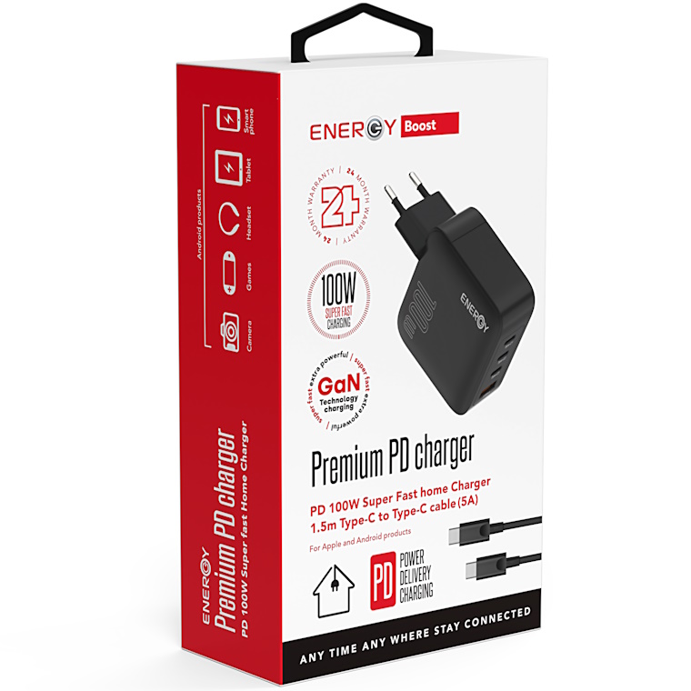 premium 3c+1qc pd100w שחור energy