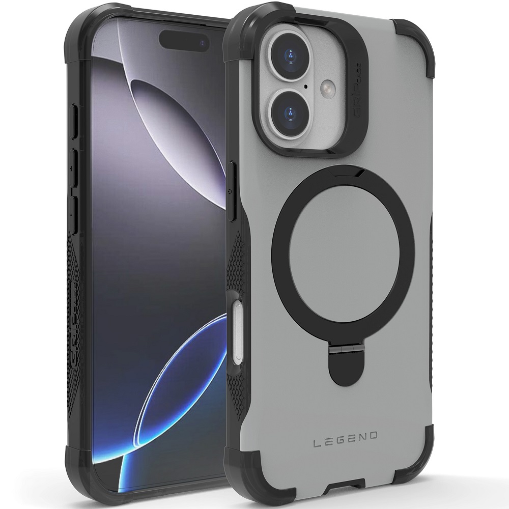 מגן כיסוי קשיח תומך MagSafe עבור Gripcase iPhone 17 &lrm;Legend MagSafe iPhone 17 אפור